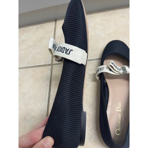 Christian Dior Women's J'Adior Ballet flats black with white bow size 36 1/2 - Picture 8 of 11